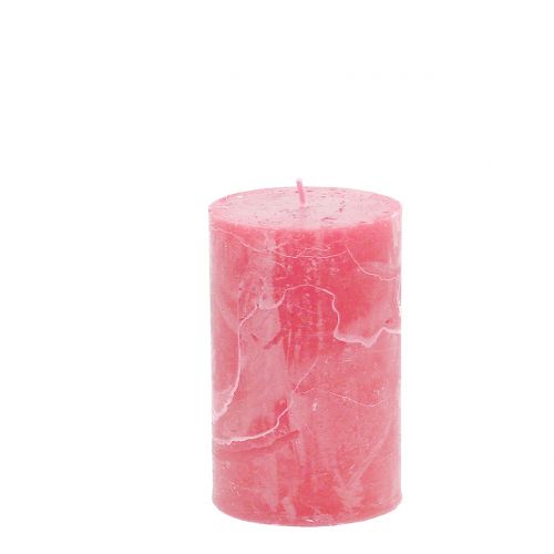 Floristik24 Candele in tinta unita rosa 60x100mm 4pz