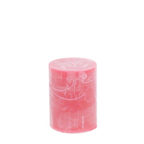 Floristik24 Candele in tinta unita rosa 60x80mm 4pz