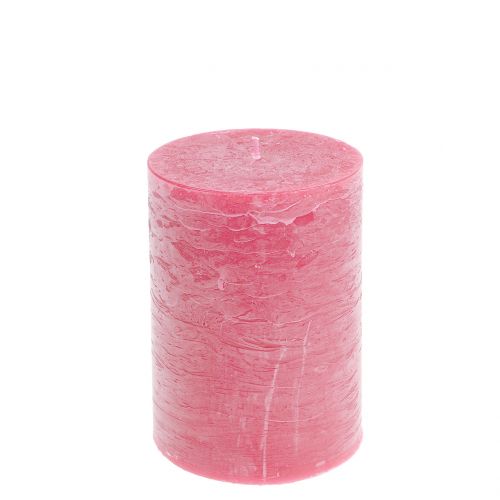 Floristik24 Candele in tinta unita rosa 85x120mm 2pz