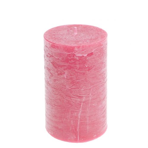 Floristik24 Candele in tinta unita rosa 85x150mm 2pz