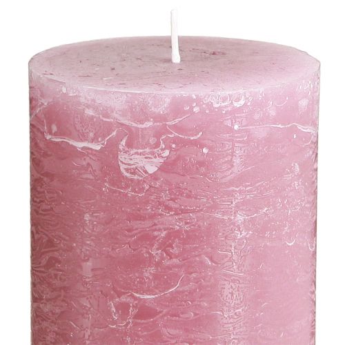 Prodotto Candele tinta unita rosa candele a colonna rosa antico 70×120 mm 4 pz