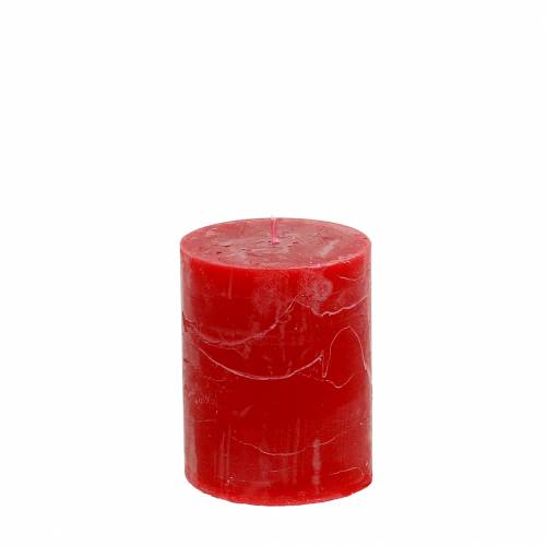 Floristik24 Candele in tinta unita rosse 70x80mm 4pz