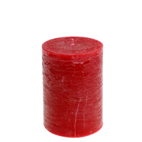 Floristik24 Candele tinta unita rosse 85x120mm 2 pz