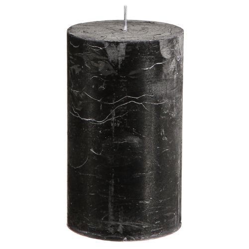 Prodotto Candele in tinta unita Candele a colonna nere 70×120 mm 4 pz