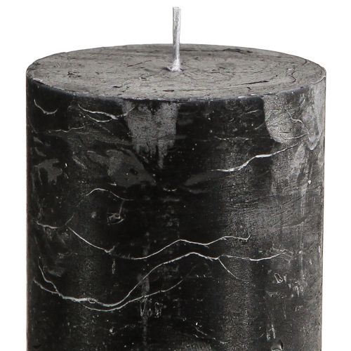 Prodotto Candele in tinta unita Candele a colonna nere 70×120 mm 4 pz