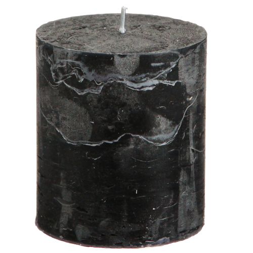 Prodotto Candele in tinta unita candele a colonna nere 70×80mm 4 pz