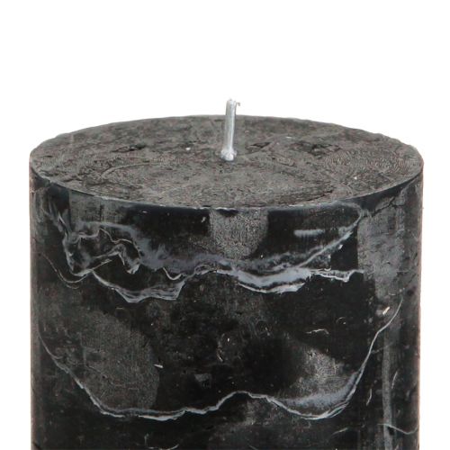 Prodotto Candele in tinta unita candele a colonna nere 70×80mm 4 pz