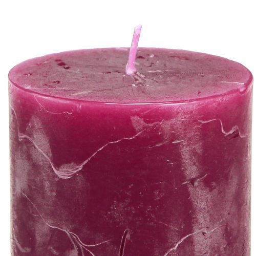 Prodotto Candele tinta unita colonne bacca rosa 70x100mm 12 pz