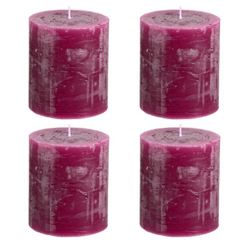 Prodotto Candele in tinta unita Candele a colonna Berry viola 70×80 mm 4 pz