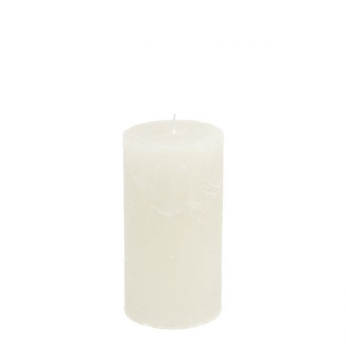 Floristik24 Candele tinta unita bianche 50x100mm 4 pz