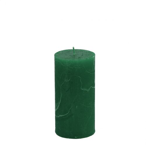 Candele tinta unita verde scuro 50x100mm 4pz