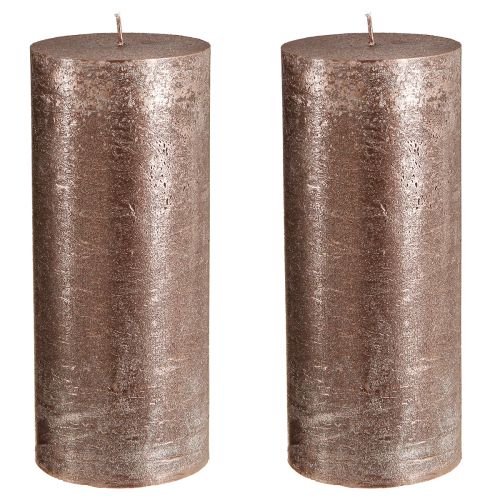 Prodotto Candele a colonna in tinta unita rame 85mmx200mm 2 pz