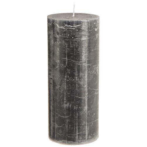 Prodotto Candele a colonna tinta unita in antracite 85x200mm 2 pezzi