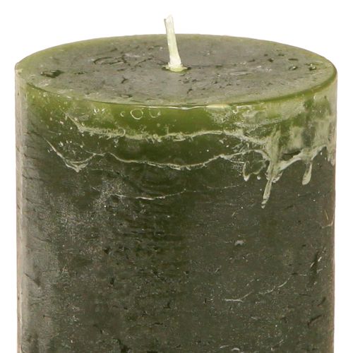 Prodotto Candele a colonna tinta unita 3 colori verde 60×100mm 12 pz