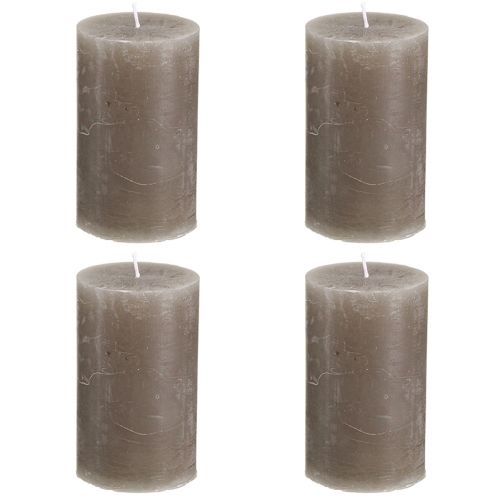Prodotto Candele a colonna in tinta unita candele marroni 60x100mm 4 pz