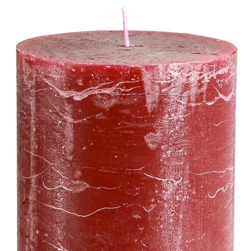 Prodotto Candele a colonna tinta unita rosso scuro 85x200mm 2 pz