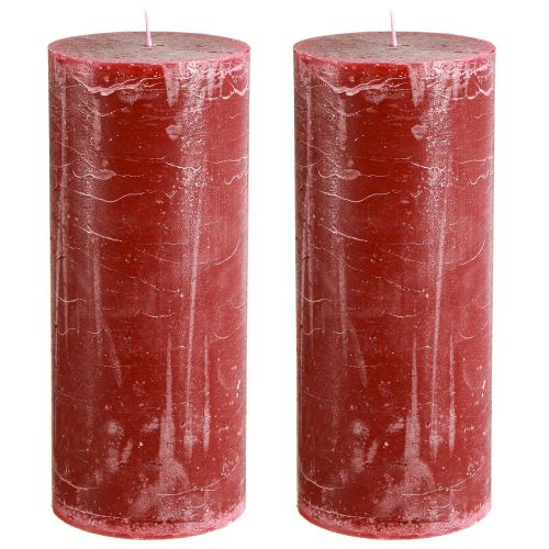 Prodotto Candele a colonna tinta unita rosso scuro 85x200mm 2 pz