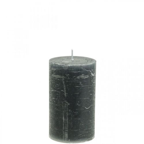 Prodotto Candele in tinta unita Candele a colonna antracite 60×80mm 4pz