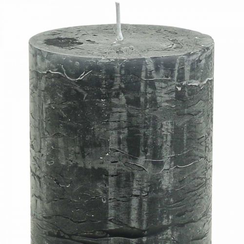 Prodotto Candele in tinta unita Candele a colonna antracite 70×120 mm 4 pz