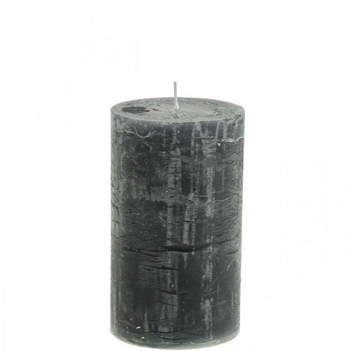 Prodotto Candele in tinta unita Candele a colonna antracite 70×120 mm 4 pz