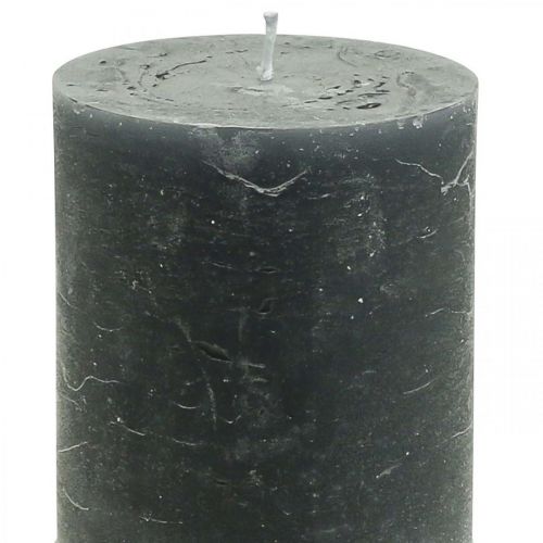 Prodotto Candele in tinta unita Candele a colonna antracite 70×80 mm 4 pz