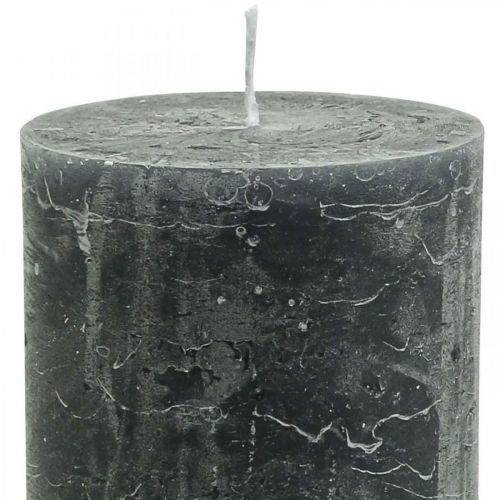 Prodotto Candele in tinta unita Candele a colonna antracite 85×150mm 2pz