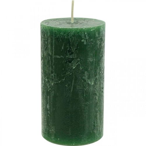 Prodotto Candele in tinta unita Candele a colonna verde scuro 60×110 mm 4 pz