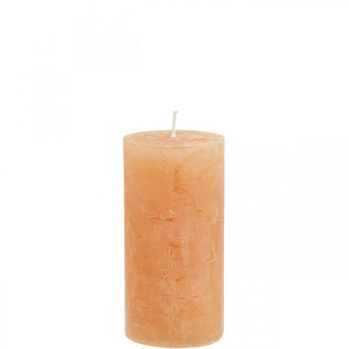 Floristik24 Candele in tinta unita Candele a colonna Orange Peach 50×100mm 4pz