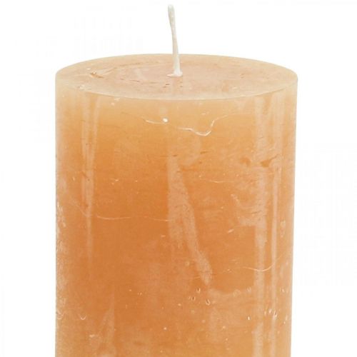 Prodotto Candele in tinta unita Candele a colonna Arancione Pesca 60×80 mm 4 pz