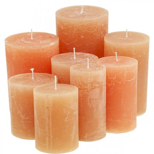 Candele colorate Arancio Pesca Diverse misure-234-Peach