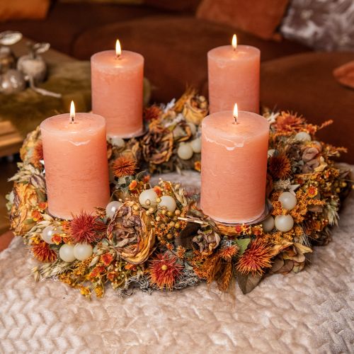 Prodotto Candele in tinta unita Candele a colonna Arancione Pesca 70×120 mm 4 pz