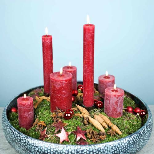 Prodotto Candele tinta unita rosso scuro diverse dimensioni