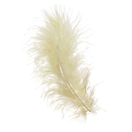 Floristik24 Piume vere per l&#39;artigianato in giallo chiaro 5 cm - 10 cm 20 g