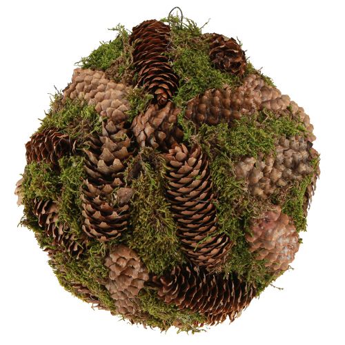 Prodotto Palla decorativa coni veri con decorazione naturale di muschio Ø25cm H25cm