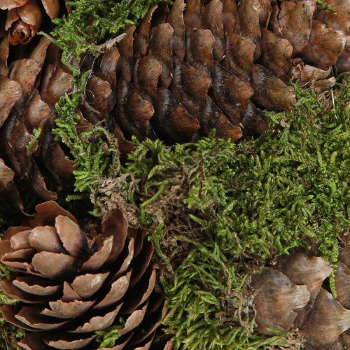 Prodotto Palla decorativa coni veri con decorazione naturale di muschio Ø25cm H25cm