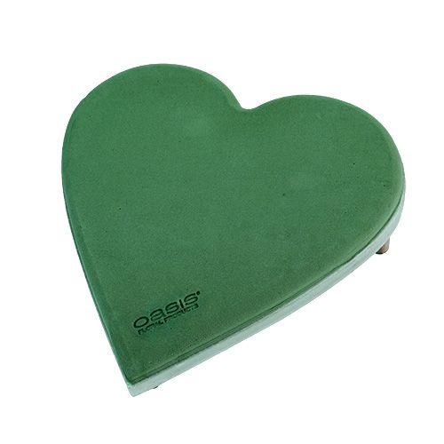 Floristik24 Cuore in schiuma floreale con sistema a scatto schiuma floreale verde 20cm 2pz