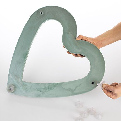 Prodotto Materiale plug-in aperto a forma di cuore in schiuma floreale verde 38 cm 2 pezzi di decorazione nuziale