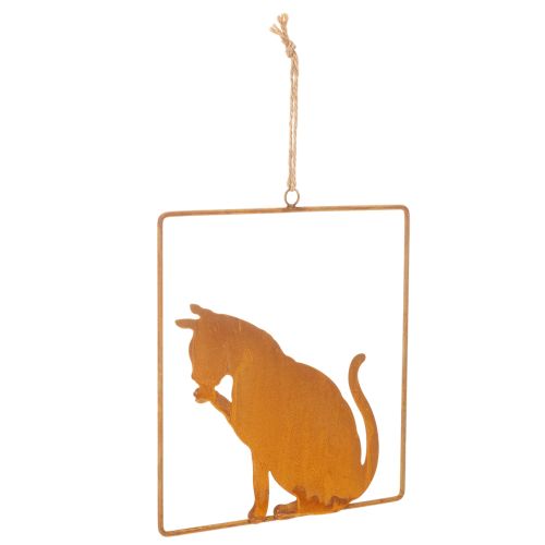 Ornamento decorativo a forma di gatto in metallo arrugginito, decorazione effetto ruggine da appendere, 24,5 cm acquistare | Floristik24.it