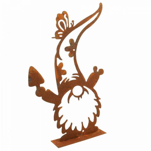 Floristik24 Gnomo decorativo patinato Supporto decorativo in metallo H40cm
