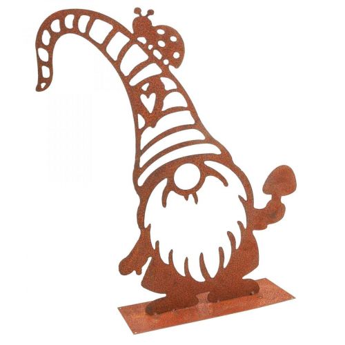 Floristik24 Gnomo decorativo patinato Supporto decorativo in metallo H43 cm