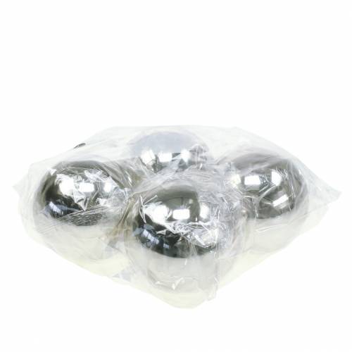 Prodotto Sfera decorativa in acciaio inossidabile argento Ø10cm 4 pz
