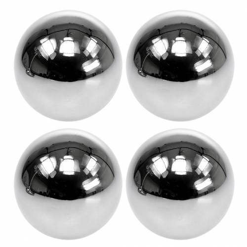 Sfera decorativa in acciaio inossidabile argento Ø10cm 4 pz