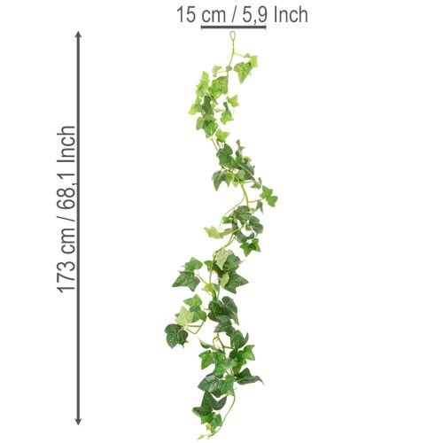 Ghirlanda di edera artificiale per decorazione d'interni, 173 cm | Floristik24.it