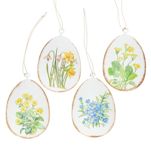 Uova di Pasqua con fiori primaverili, ideali per bouquet pasquali o finestre, 8 cm, 8 pezzi