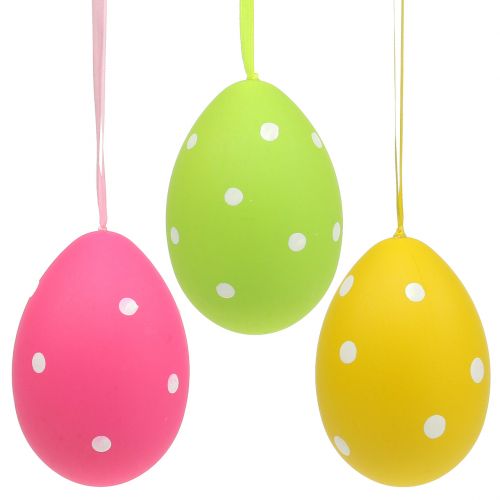 Uovo di plastica colorato 15 cm da appendere 3 pz