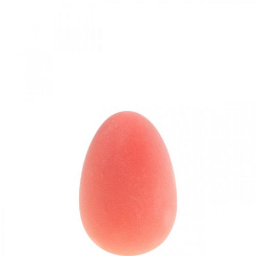 Uovo di Pasqua decorazione uovo arancione albicocca plastica floccata 20cm