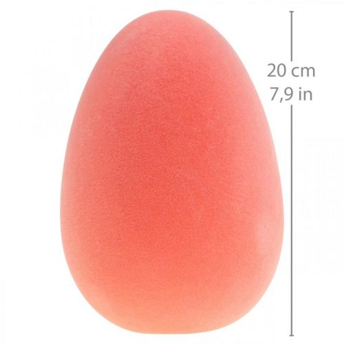 Prodotto Uovo di Pasqua decorazione uovo arancione albicocca plastica floccata 20cm