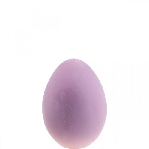 Floristik24 Uovo di Pasqua uovo decorativo in plastica viola floccato 20cm