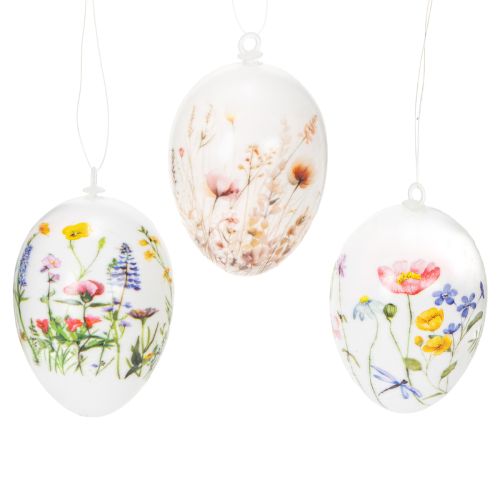 Floristik24 Uova di Pasqua con motivi primaverili e floreali, decorazione pasquale di alta qualità, 6 cm, 6 pezzi