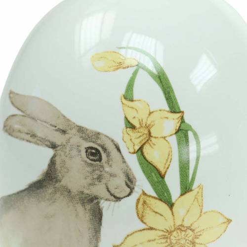 Floristik24 Albume d&#39;uovo in ceramica con motivo coniglio Ø12,5cm H16cm 2pz